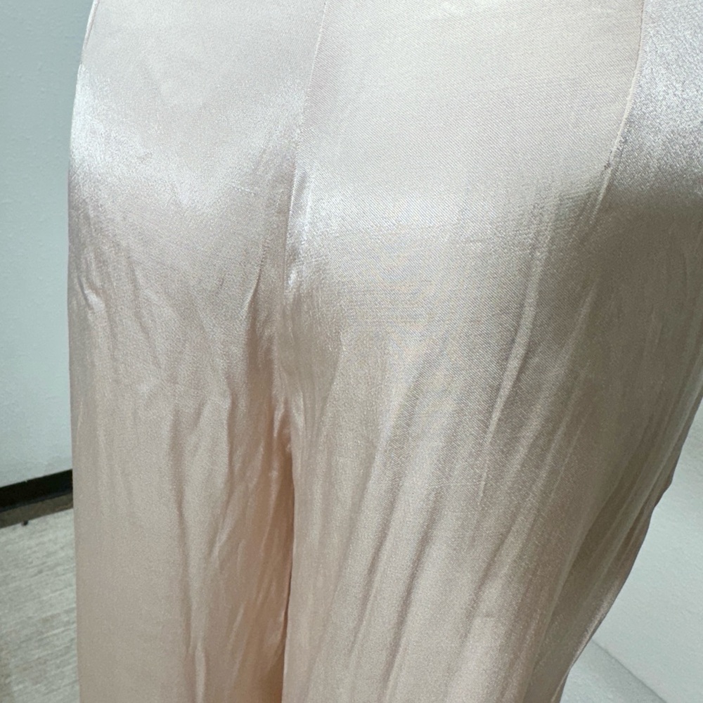 Pink Satin Wide-Leg Pants - Picture 5 of 5